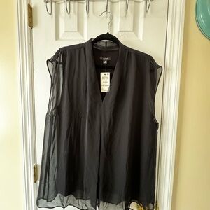 Sheer Black Sleeveless Top